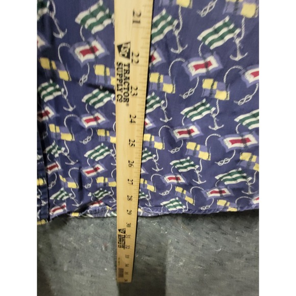 Club Room Blue Nautical Them Short Sleeve Shirt Size‎ L 100% Cotton - Picture 3 of 9